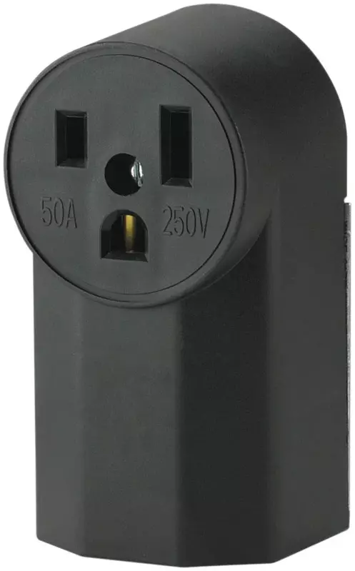 The Eaton WD1252 2-Pole 3-Wire 50-Amp 125-Volt Surface Mount Power Receptacle, Black,Original Version,Small Small Multicolor