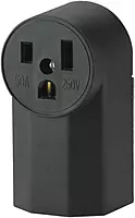 The Eaton WD1252 2-Pole 3-Wire 50-Amp 125-Volt Surface Mount Power Receptacle, Black,Original Version,Small Small Multicolor