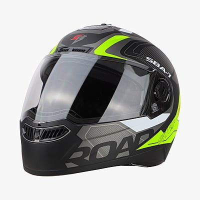 STEELBIRD SBA-7 ROAD MATT BLACK/NEON C/V (L)