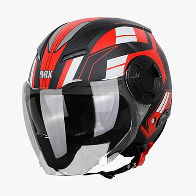 STEELBIRD SBH-31 DRX ISS PACE GLOSSY BLACK/RED C/V (L)
