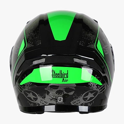 STEELBIRD SBA-21 COMBAT GLOSSY BLACK/GREEN C/V (M)