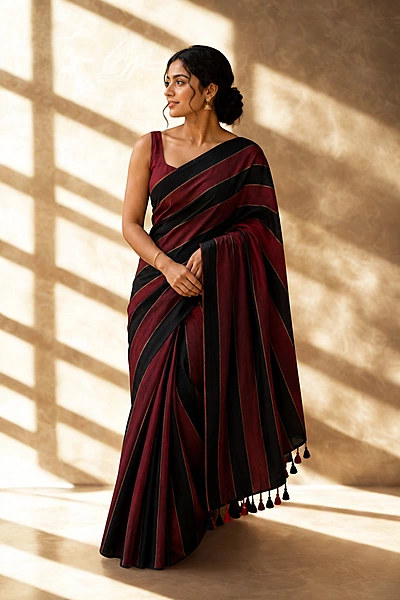 Mul cotton Black and red stripe