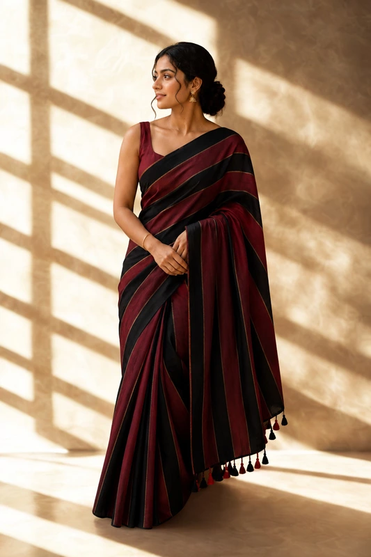 Mul cotton Black and red stripe