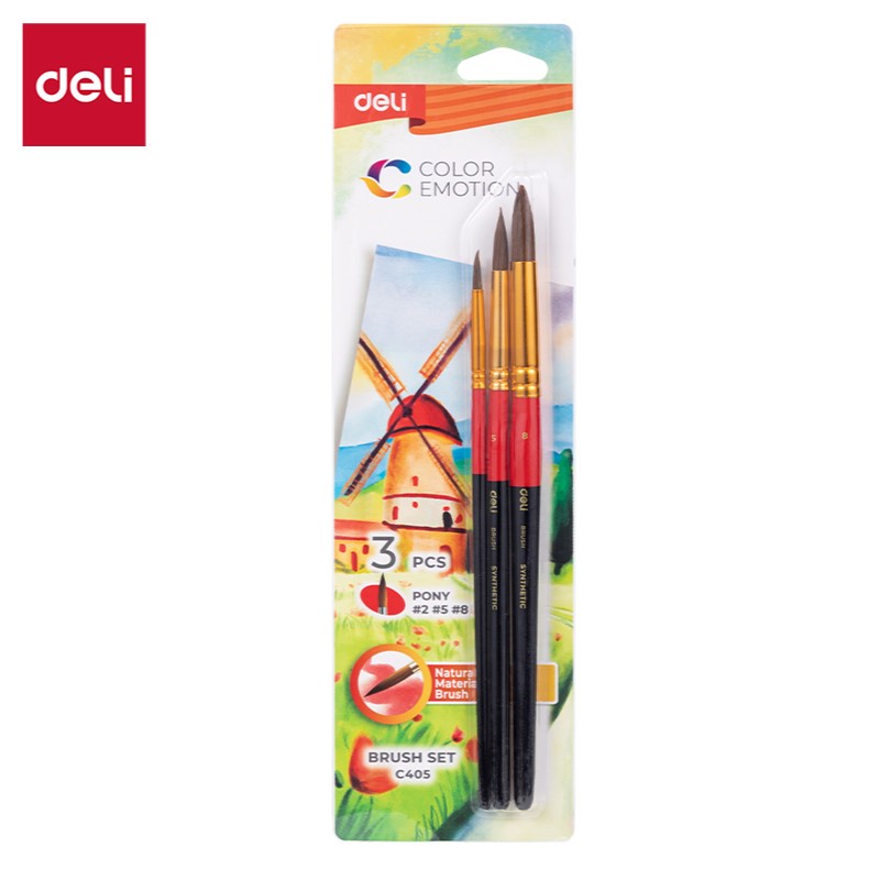 DELI COLOR EMOTION EC405 PAINTBRUSH 3PCS SET