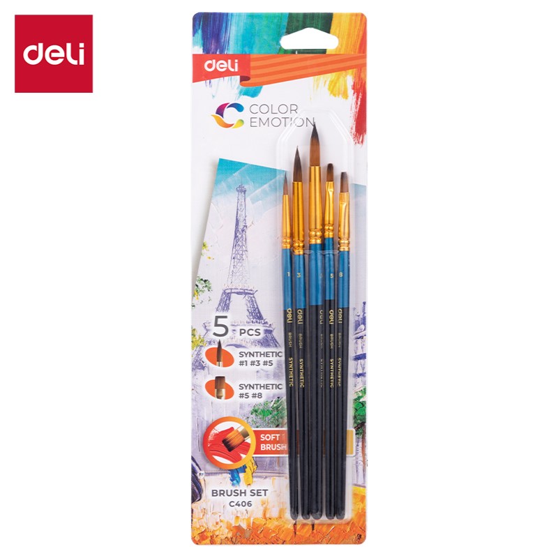 DELI COLOR EMOTION EC406 PAINTBRUSH 5PCS SET