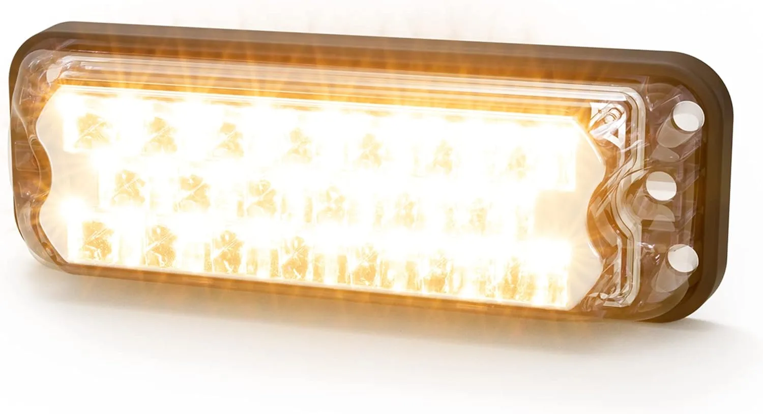 ECCO LED High-Intensity 20 LEDs Directional Amber Surface Mount 0.4 amps 12V 24V Waterproof 7 Flash Patterns Warning Light for Truck off Road car Commercial Vehicles, 5 Year Warranty