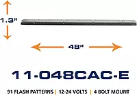 ECCO LED Light Bar 48 Inch Single Row Flood Beam Amber White 99W LED Off Road Lights for Trucks Commercial Vehicles, 5 Year Warranty