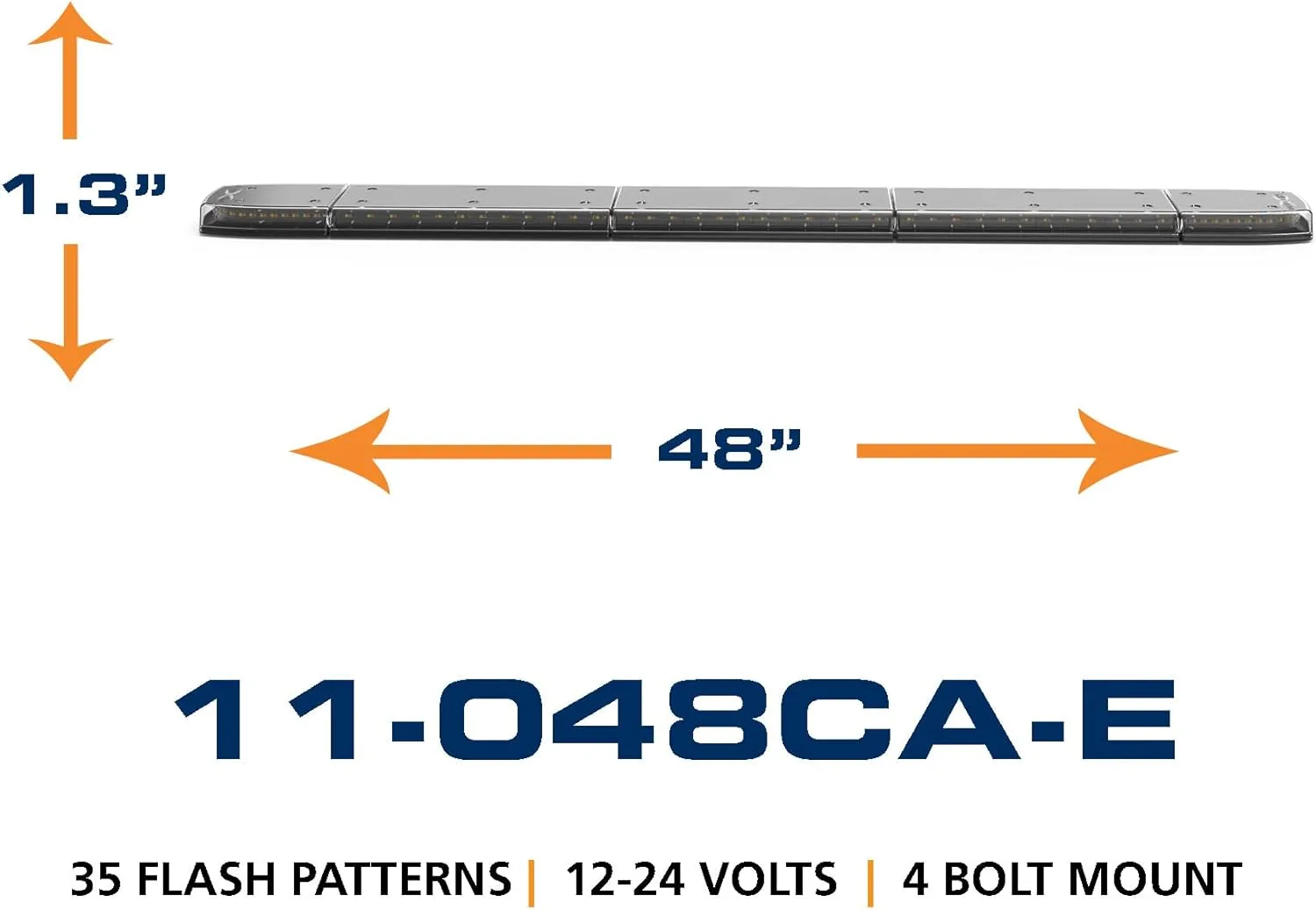 ECCO 11 Series RefleXL® Narrow LED Lightbar 11-048CA-E, LED Rooftop Emergency Amber Strobe Warning Lights