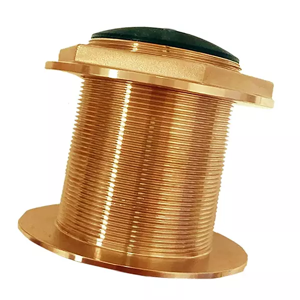 Bronze Low-Profile Thru-Hull Medium-Frequency Chirp Transducer - 1kW, 18° Tilt, 85-135kHz