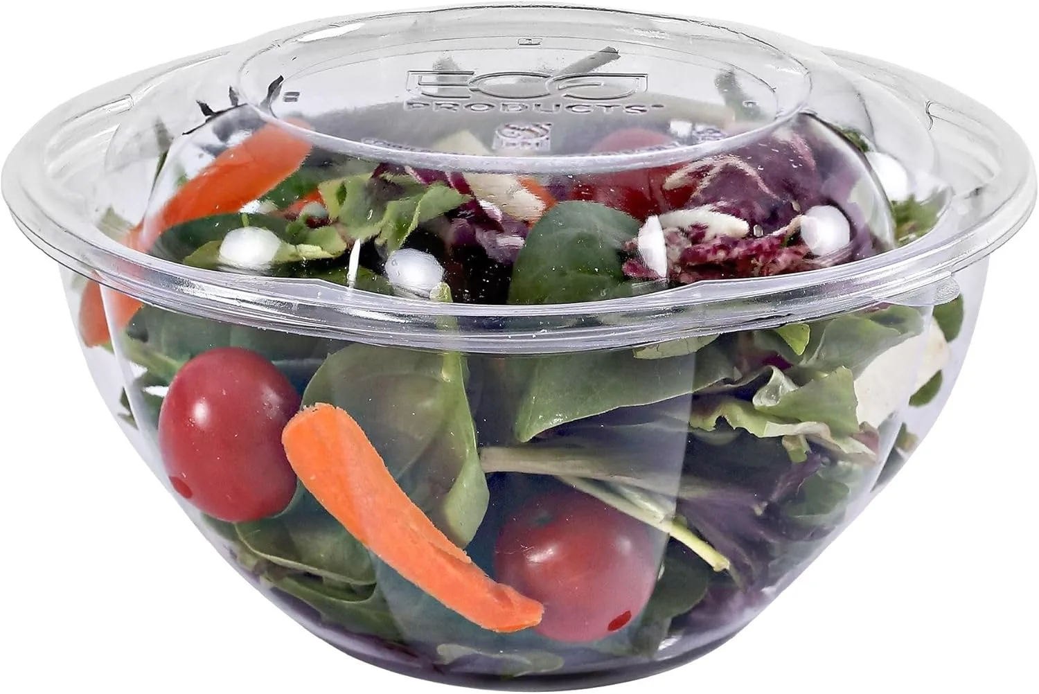 ECO-PRODUCTS Compostable Clear PLA Salad Bowls with Lids, Case of 150