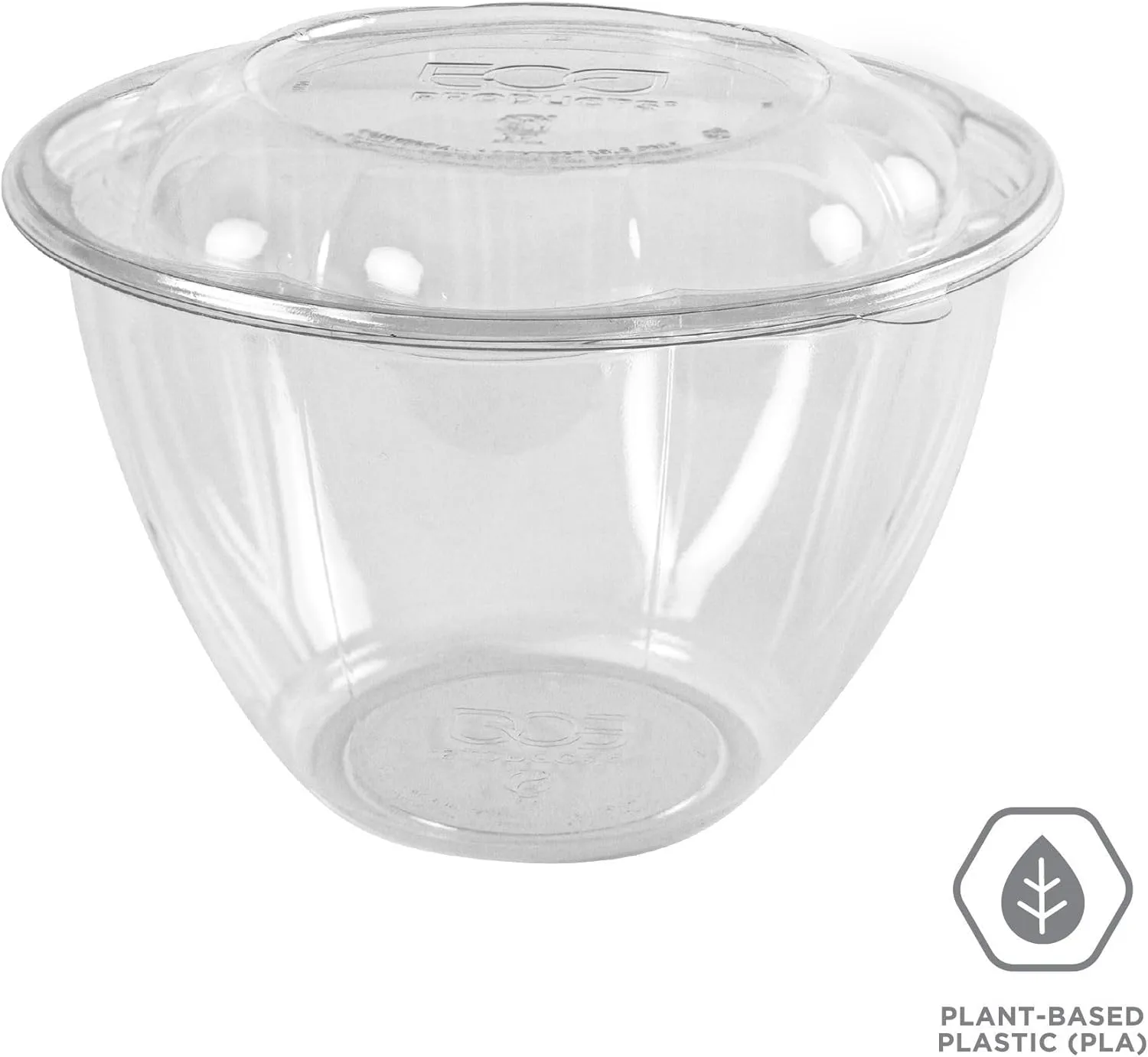 ECO-PRODUCTS Compostable Clear PLA Salad Bowls with Lids, Case of 150