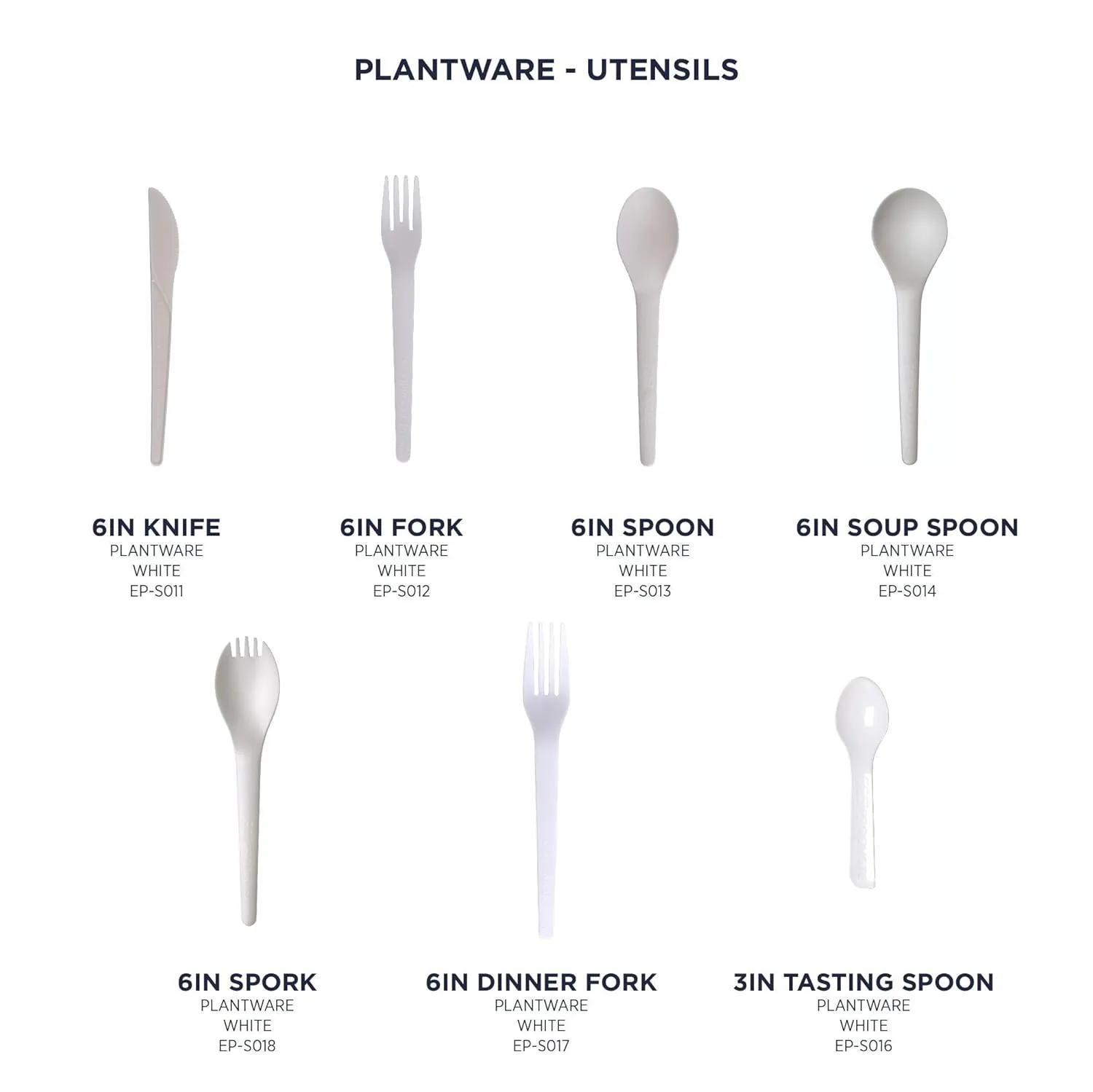 ECO-PRODUCTS Plantware CPLA Compostable Cutlery, Case of 1000