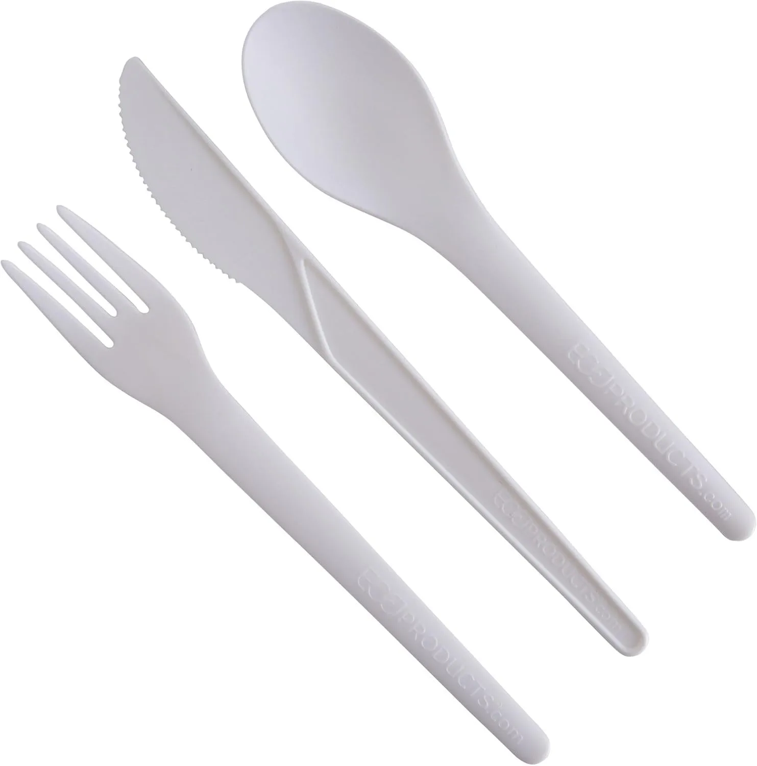 Eco-Products Compostable CPLA 6" Plastic Forks, Case of 1000, Disposable White Fork, Plantware Cutlery