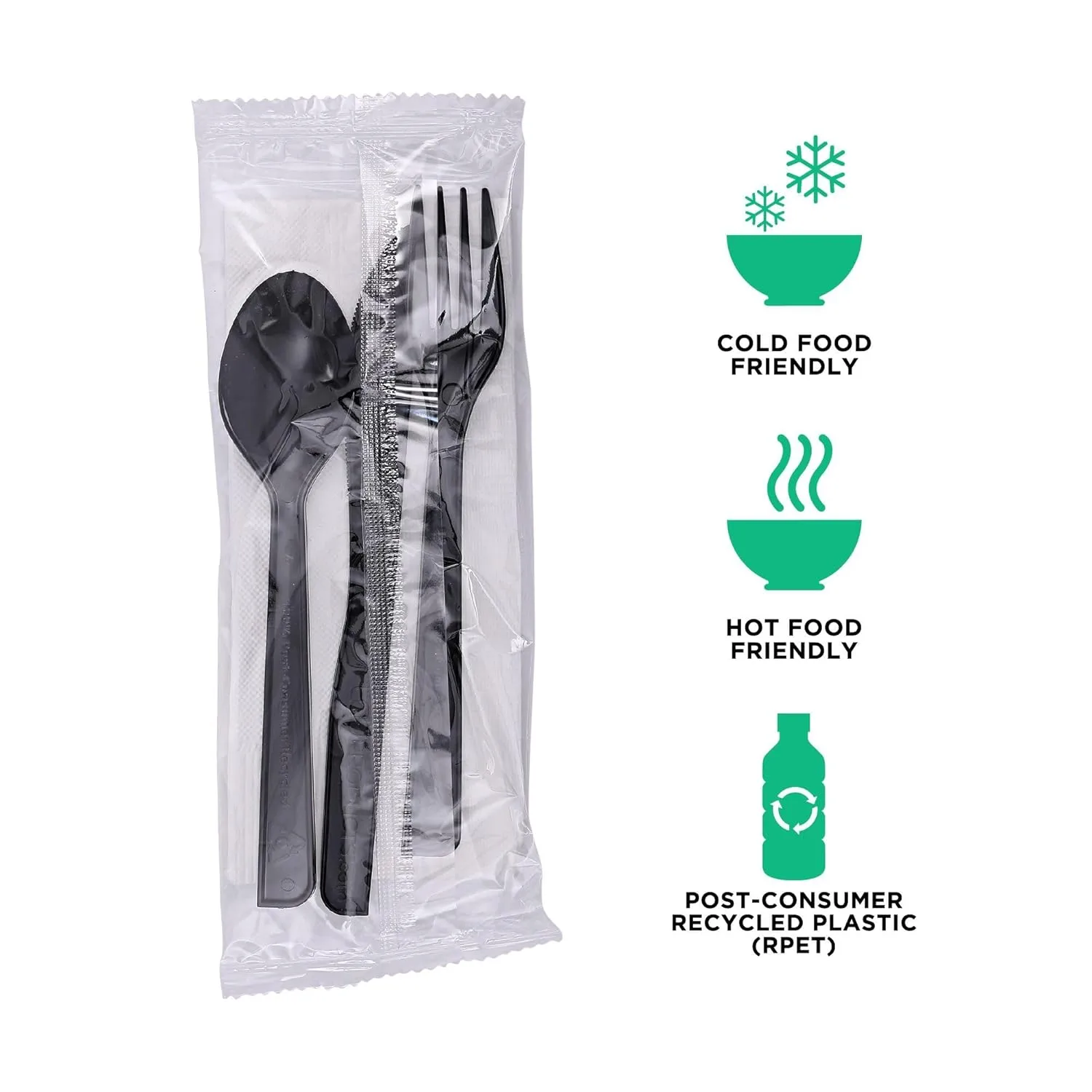 Eco-Products 6" Recycled Plastic Cutlery and Utensils, 100% Post-Consumer Recycled Polystyrene