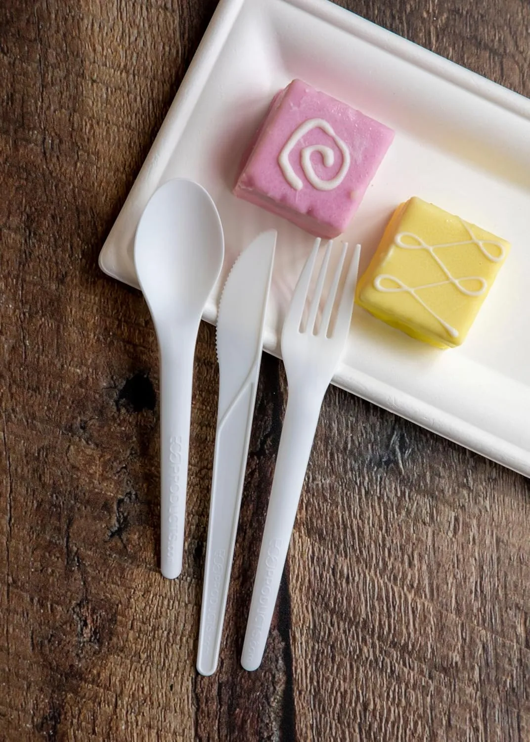 Eco-Products Compostable CPLA 7" Plastic Dinner Forks, Case of 1000, Disposable White Fork, Plantware Cutlery