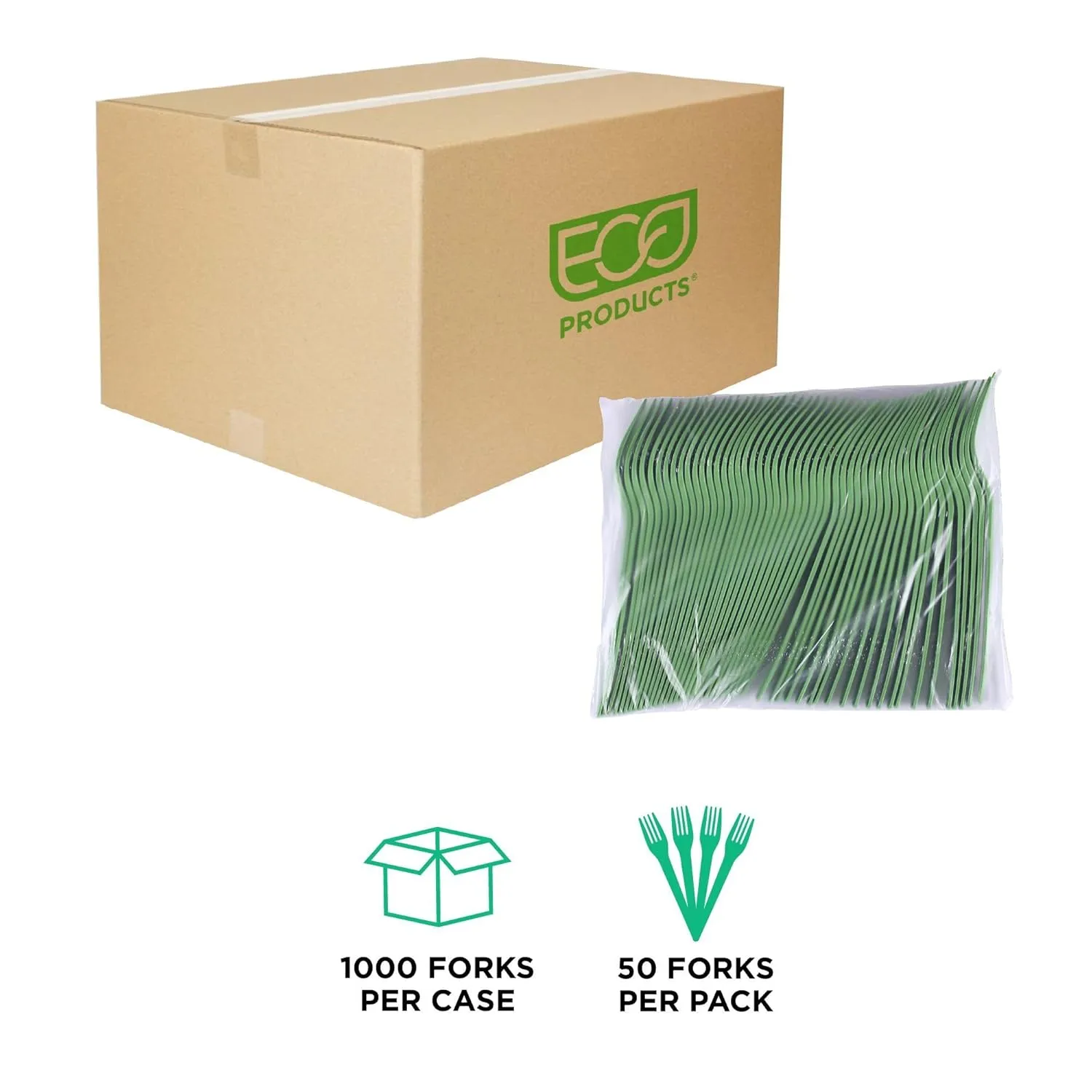 ECO-PRODUCTS Plantware CPLA Compostable Cutlery, Case of 1000