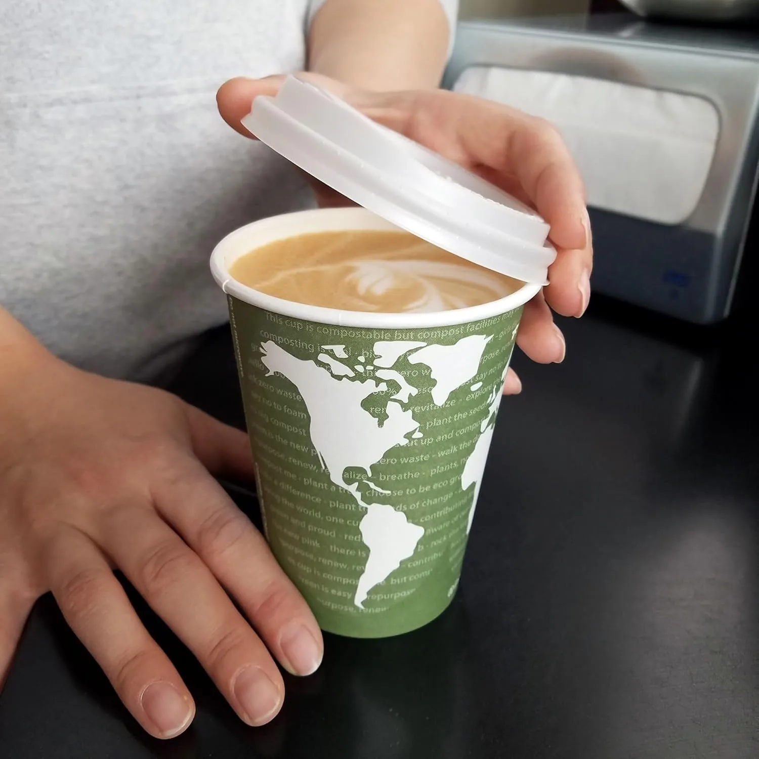 Eco-Products EcoLid Hot Cup Lids, Fits 10-20 oz