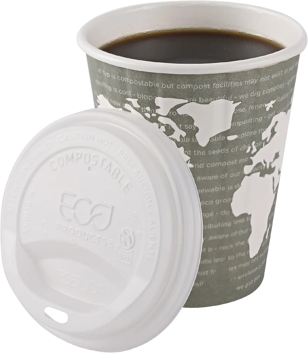 Eco-Products EcoLid Hot Cup Lids, Fits 10-20 oz