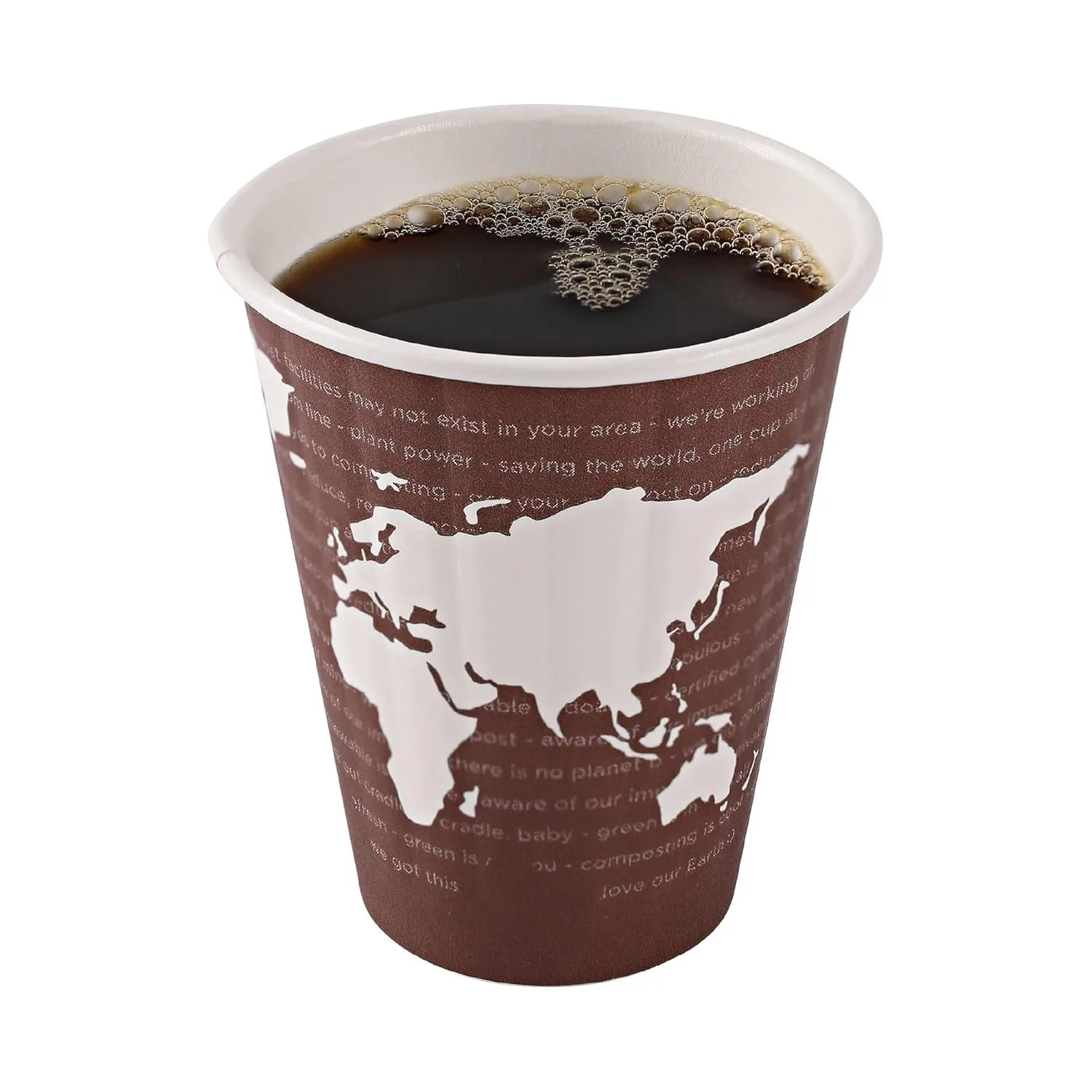 ECO PRODUCTS Compostable Disposable Insulated World Art 8oz Coffee Cups, Case of 800, Renewable Double-wall Hot Paper Cup