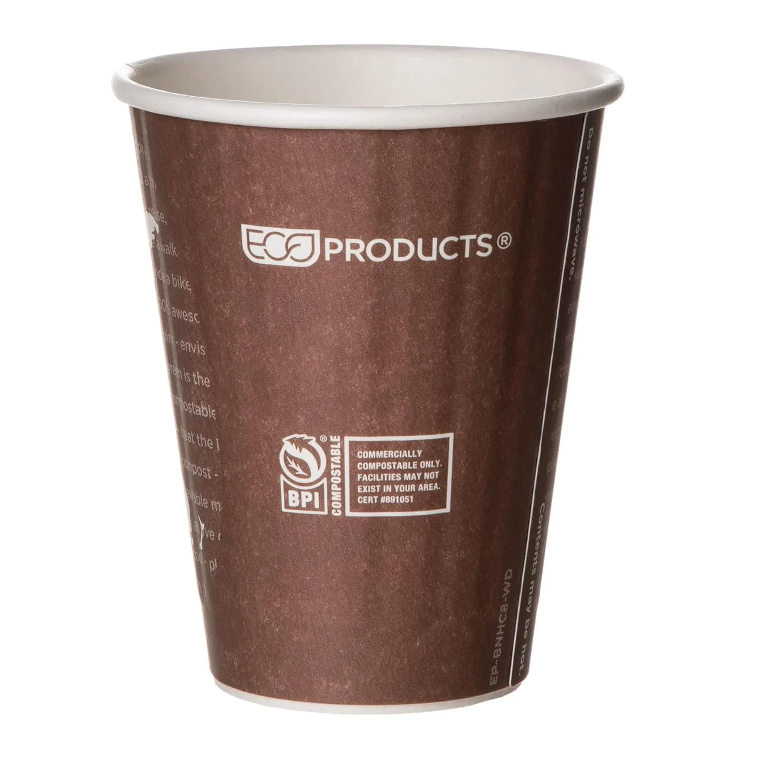 ECO PRODUCTS Compostable Disposable Insulated World Art 8oz Coffee Cups, Case of 800, Renewable Double-wall Hot Paper Cup