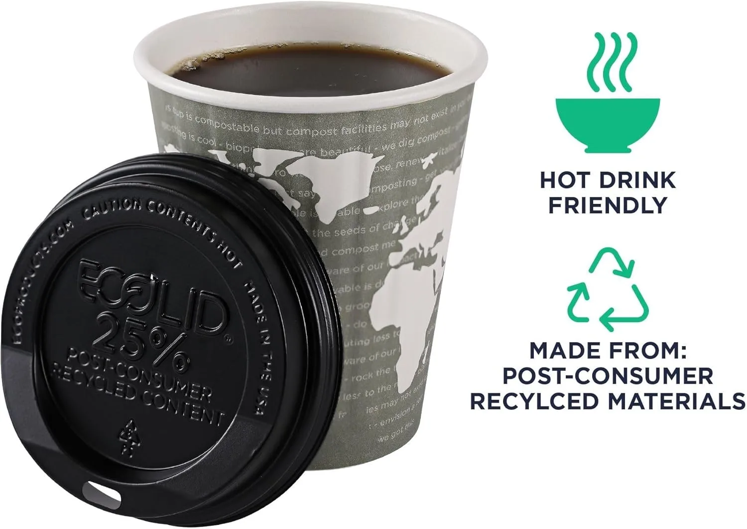 Eco-Products EcoLid Hot Cup Lids, Fits 10-20 oz