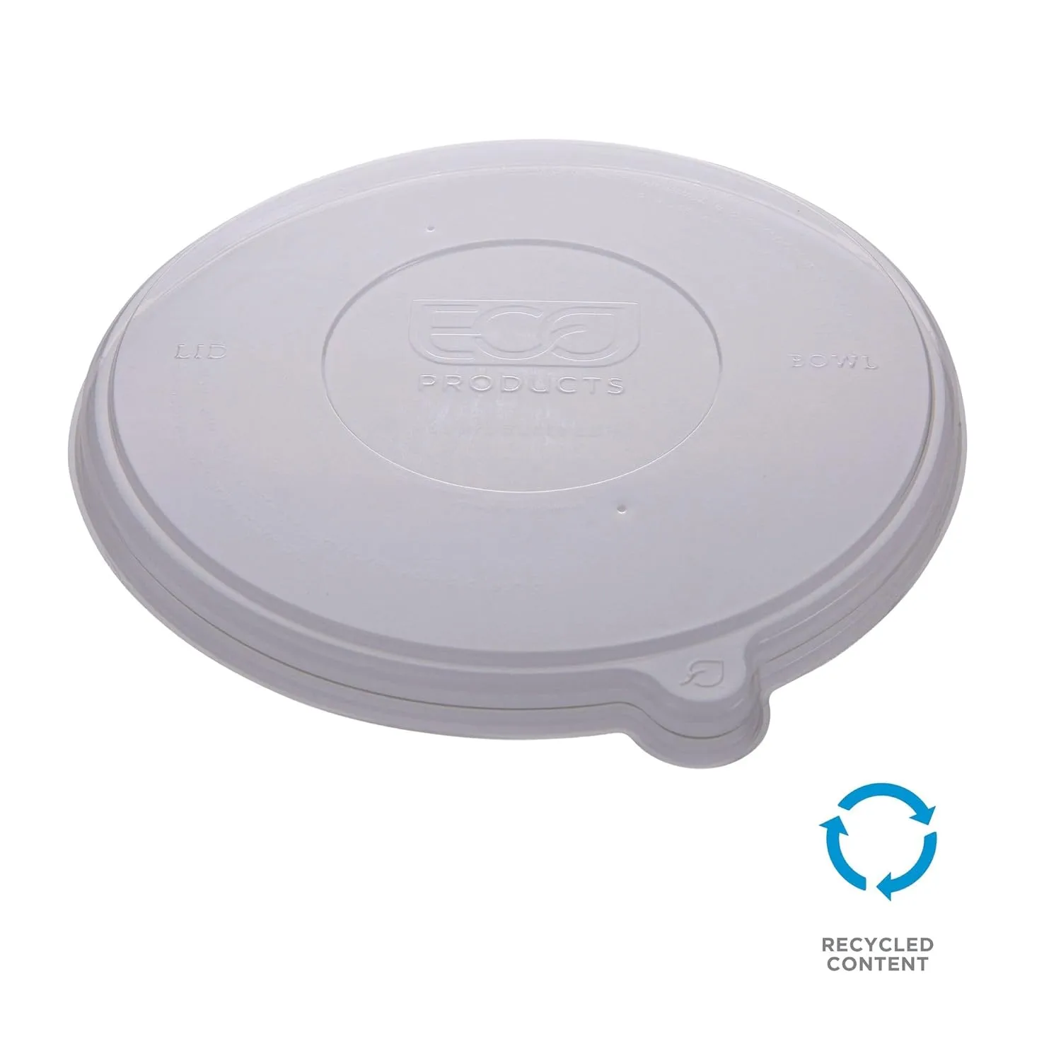 Eco-Products Recycled Flat Bowl Lids, Case of 400, Fits 24-46oz Coupe/16-40oz Noodle Bowls