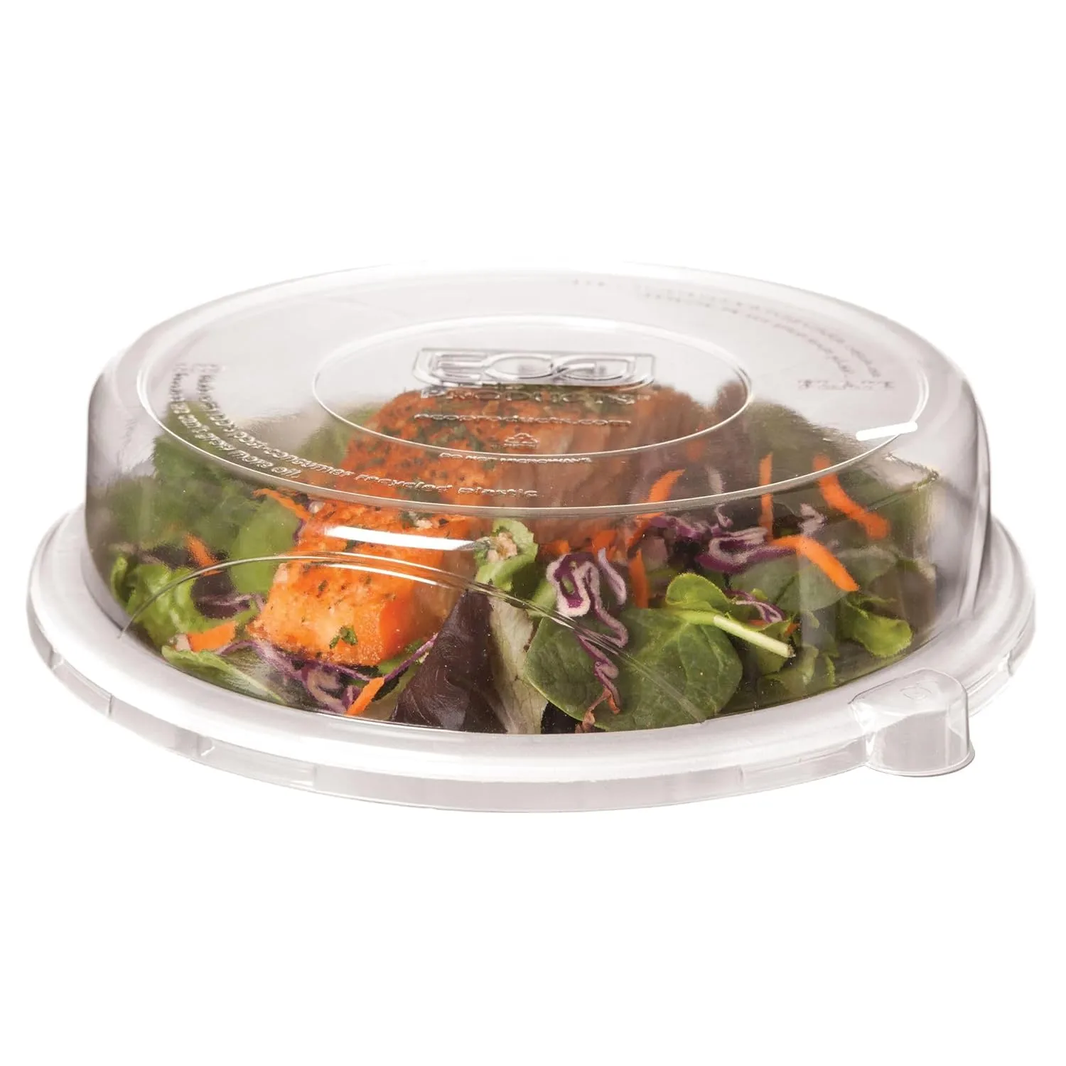 Eco-Products Recycled 9" Plate Dome Lids, Case of 300, Clear 100% Post-Consumer Recycled Plastic, Hot and Cold Food Friendly