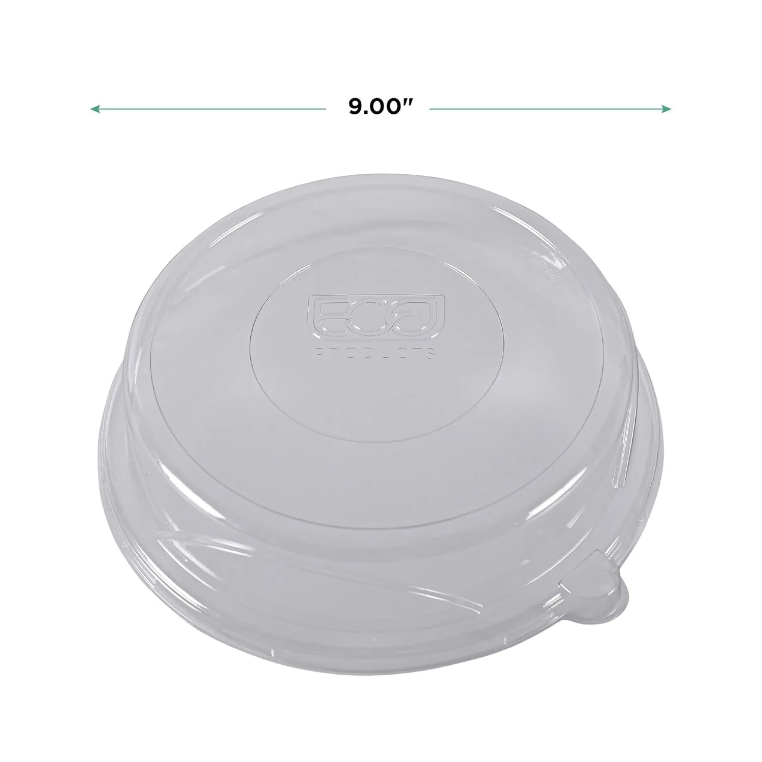 Eco-Products Recycled 9" Plate Dome Lids, Case of 300, Clear 100% Post-Consumer Recycled Plastic, Hot and Cold Food Friendly