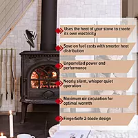 Original Heat Powered Stove Fan - Powerful Classic Design, High Performance, Perfect for Wood Stoves