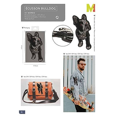 Applicazione Buldog con strass rossi Applicazione Buldog con strass rossi