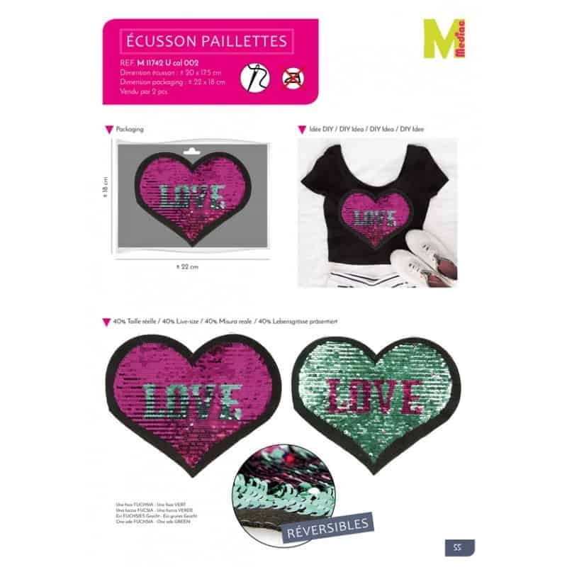 Applicazione Cuore Love Fucsia Applicazione Cuore Love Fucsia