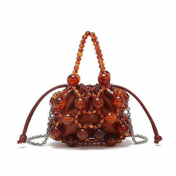 BEADED WOVEN BAG - MINI