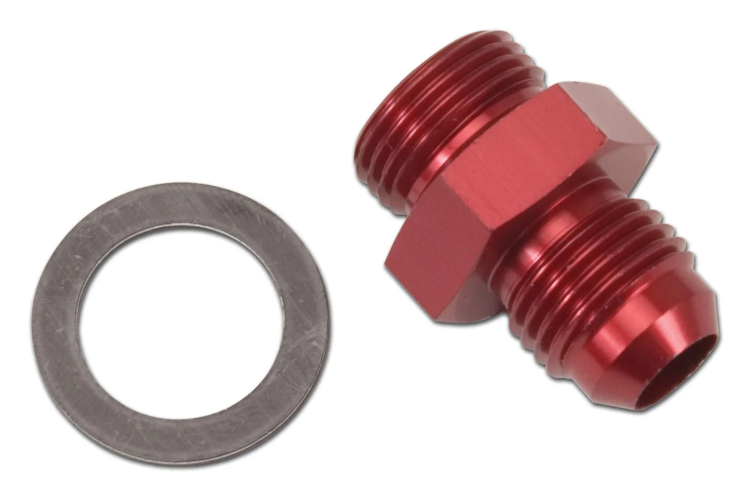 Edelbrock 8087 Blue Anodized Aluminum Carburetor Inlet Fitting - Red