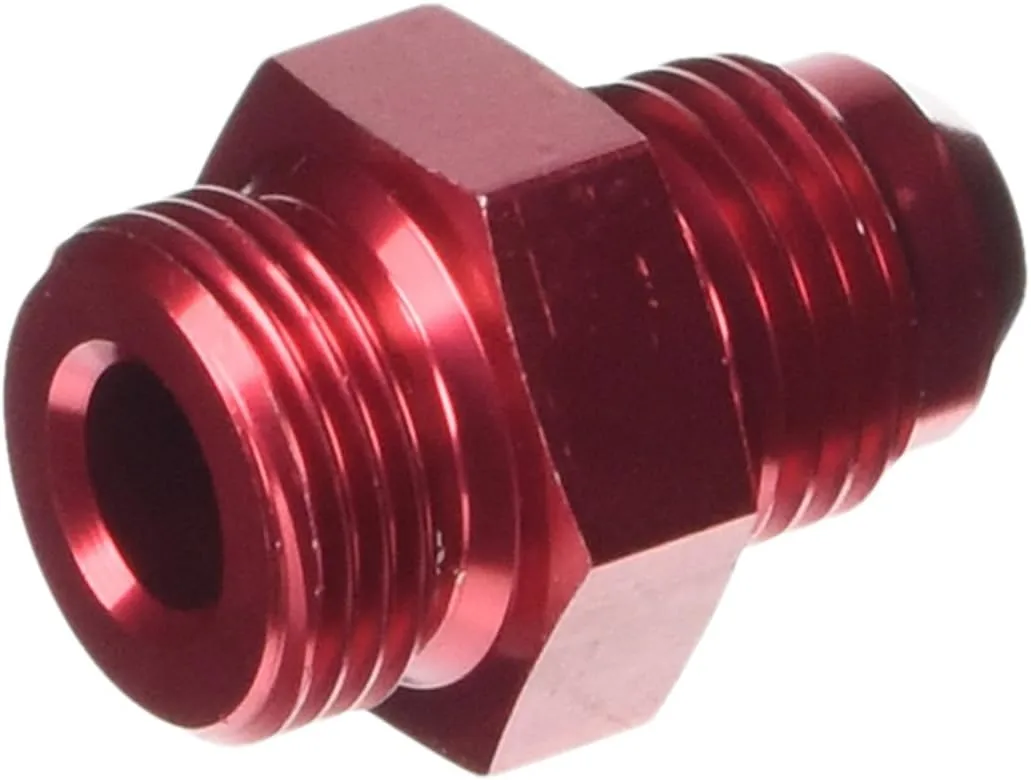 Edelbrock 8087 Blue Anodized Aluminum Carburetor Inlet Fitting - Red