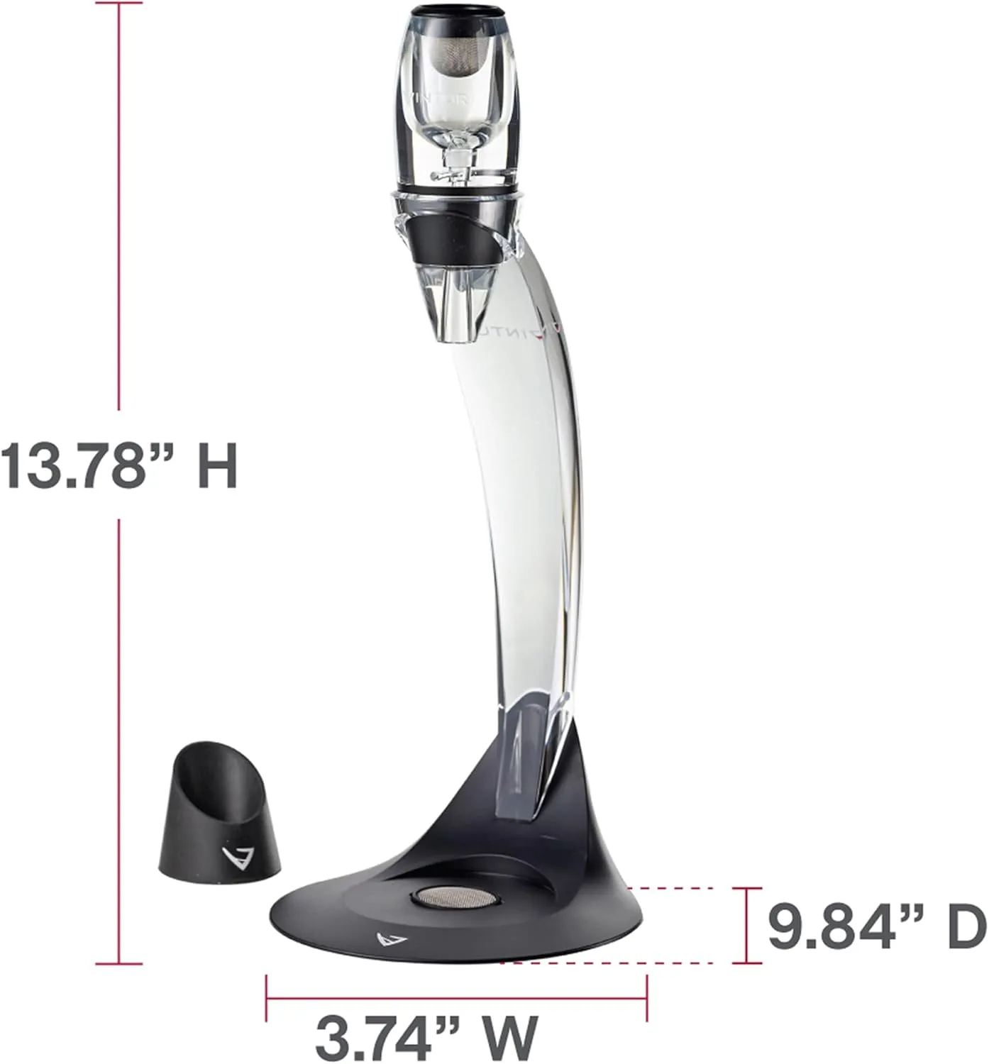 Vinturi Wine Aerator Deluxe Essential Red Wine Pourer and Decanter Tower Stand Set Easily and Conveniently Aerates Wine by