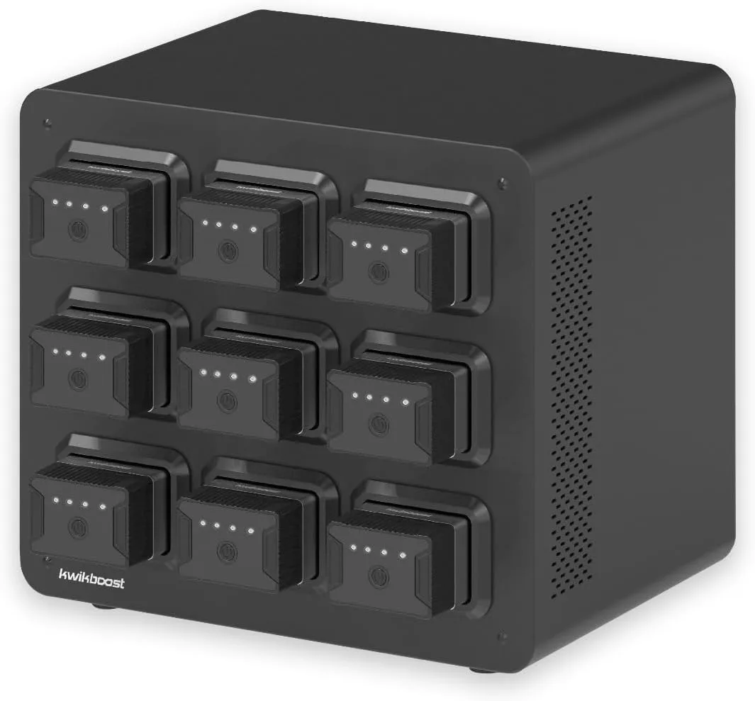 EdgePower 9-Bay Battery Charging Station – Charges and Stores Nine EdgePower Batteries – Batteries Not Included