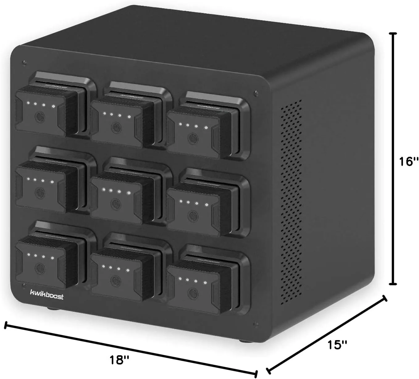EdgePower 9-Bay Battery Charging Station – Charges and Stores Nine EdgePower Batteries – Batteries Not Included