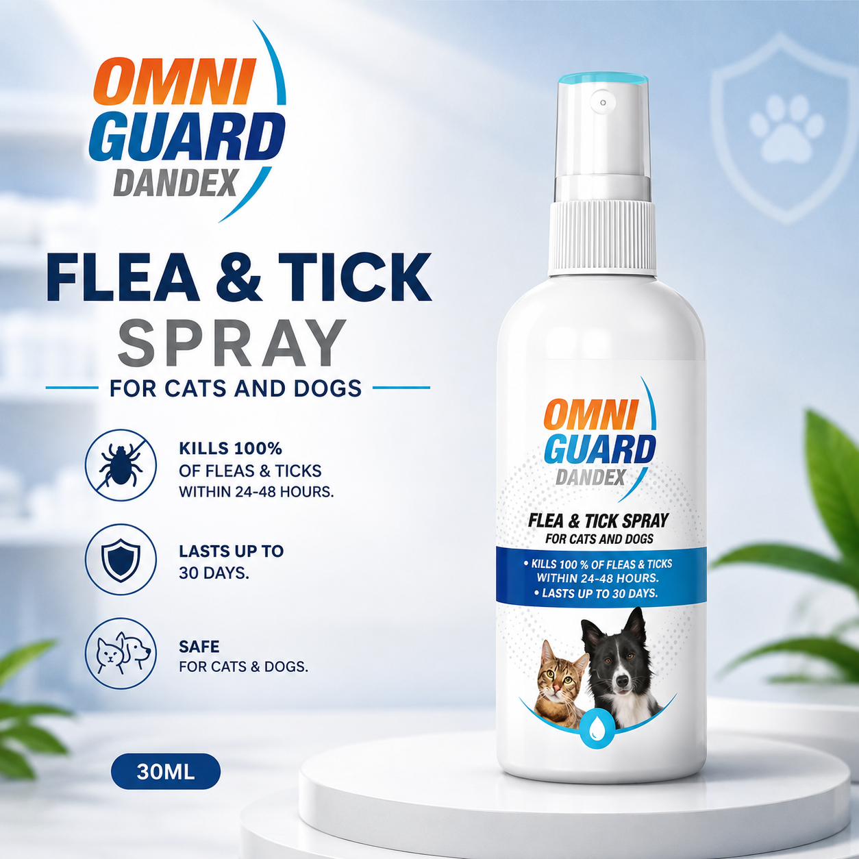 Omniguard Anti Flea and Ticks Spray 30ml.