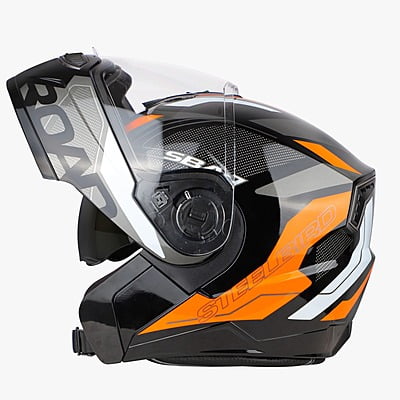 STEELBIRD SBA-7 ISS ROAD MATT BLACK/ORANGE C/V (L)