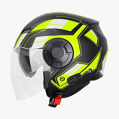 STEELBIRD SBH-31 DRX ISS PACE GLOSSY BLACK/NEON C/V (L)