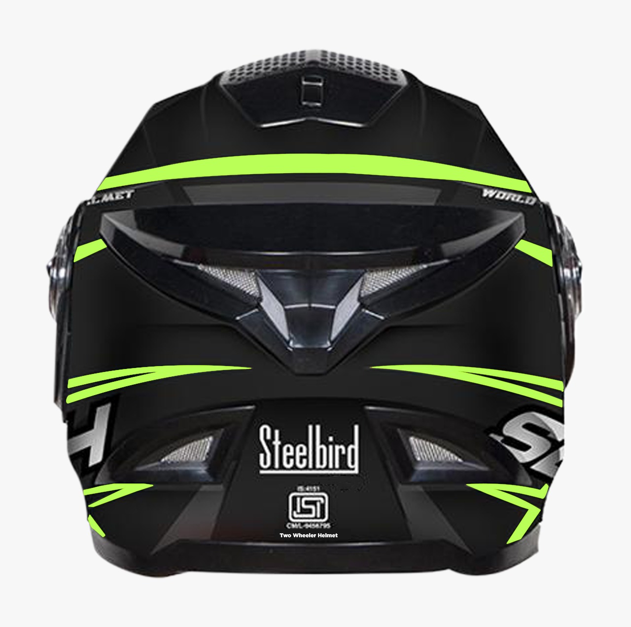 STEELBIRD SBH-17 ROBOT ICE MATT BLACK/FLUO NEON C/V (L)