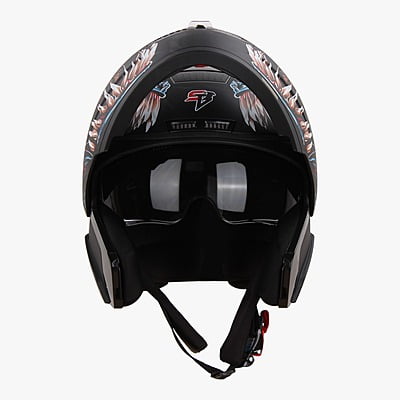 STEELBIRD SBA-7 ISS VENOM MATT BLACK/BLUE C/V (M)