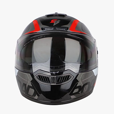 STEELBIRD SBA-7 ISS ROAD GLOSSY BLACK/RED C/V (L)