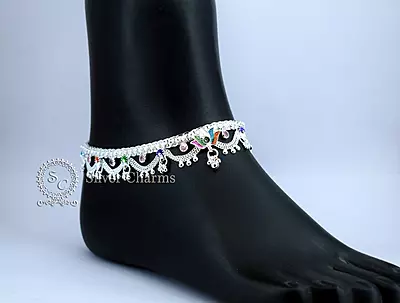 Silver Anklets For Wedding- Khushbu Payal
