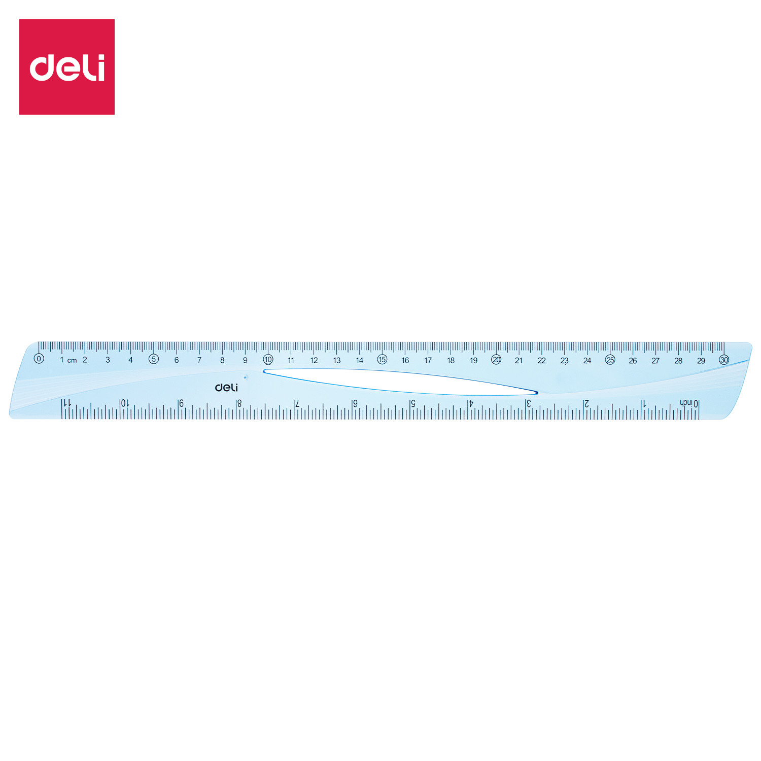 DELI EH11 RULER 30CM -TRANS.BLUE