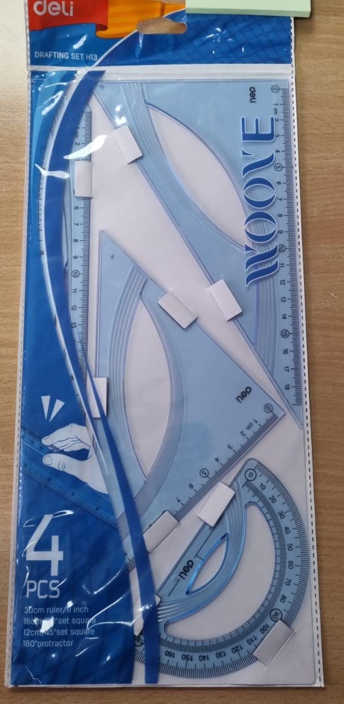 DELI EH13 DRAFTING SET OF 4PCS