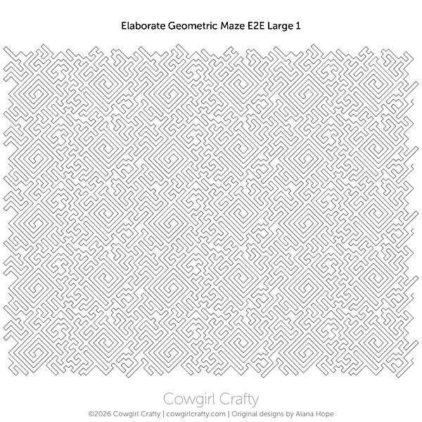Elaborate Geometric Maze E2E Large 1 | Modern Longarm Digital Quilting Pattern