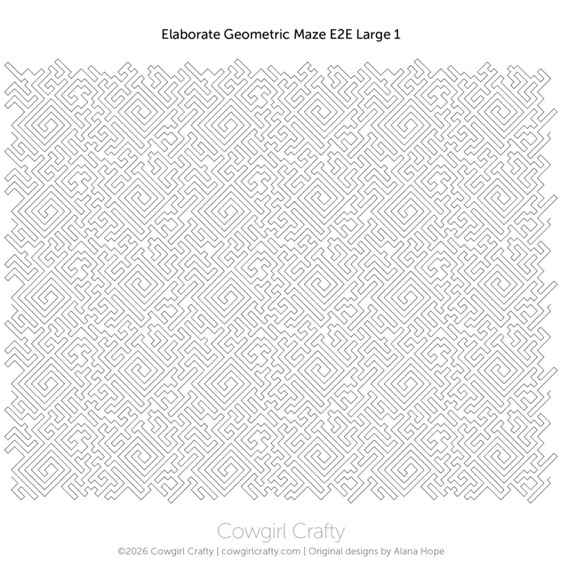 Elaborate Geometric Maze E2E Large 1 | Modern Longarm Digital Quilting Pattern