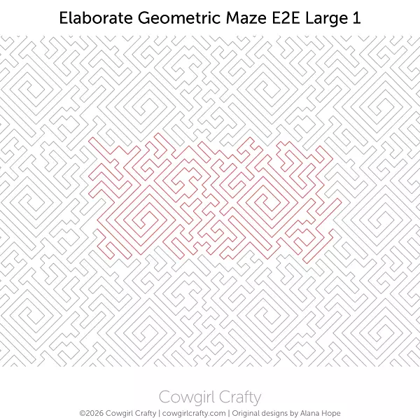 Elaborate Geometric Maze E2E Large 1 | Modern Longarm Digital Quilting Pattern