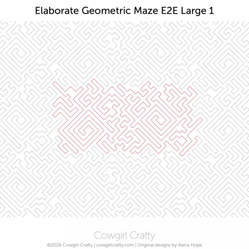 Elaborate Geometric Maze E2E Large 1 | Modern Longarm Digital Quilting Pattern